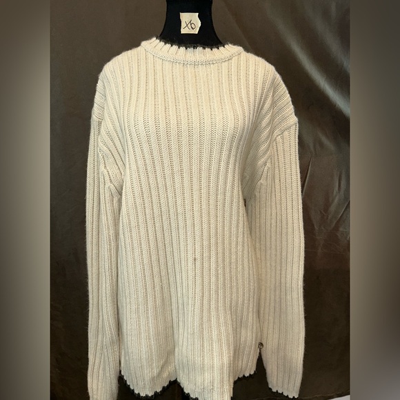 Point Zero Other - Men’s Point Zero Cream Ribbed Turtleneck Sweater